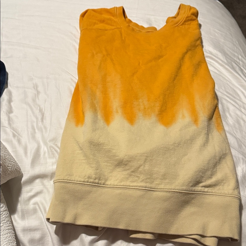 Athleta Orange and Cream Sweatshirt